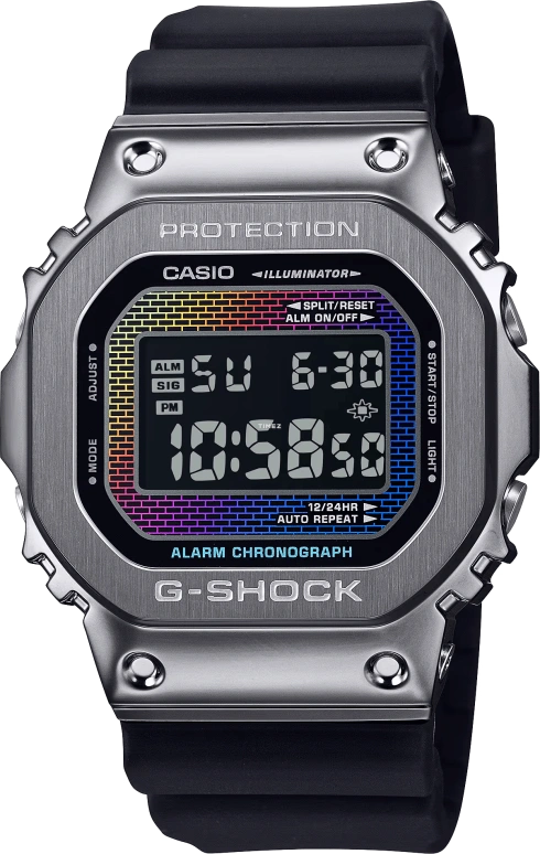 Casio,G-SHOCK 49.60x43.20mm,49.60x43.20mm,Resin,Multi-Color,Quartz,Countdown,Chronograph,Month,Date,Hardlex,Square,GM5600BRW,GM5600BRW-1