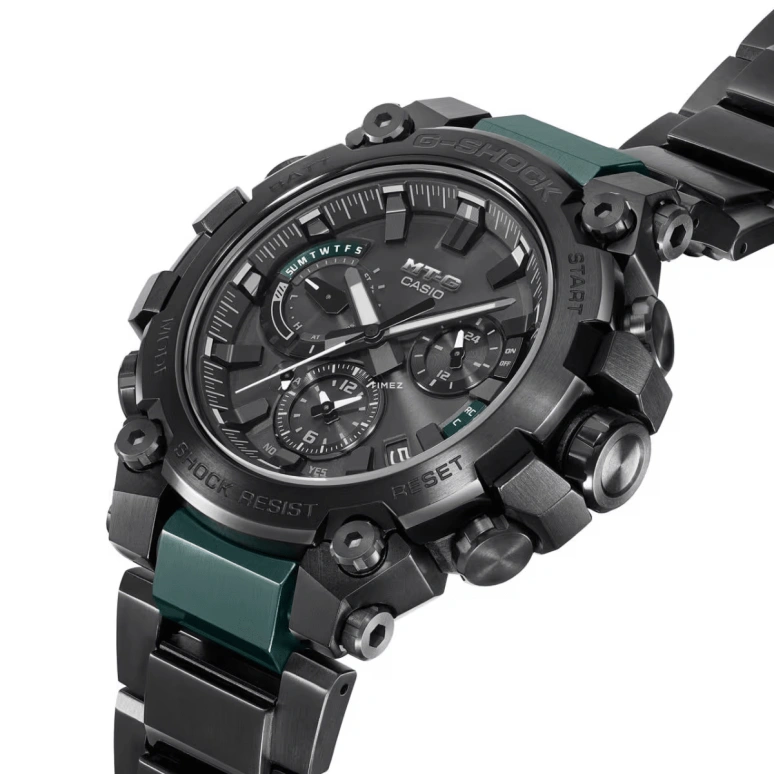 Casio,MTG 51.90x50.90mm,51.90x50.90mm,Stainless Steel,Black,Quartz,Countdown,Chronograph,Month,Date,Hardlex,Round,MTGB3000BD,MTGB3000BD-12