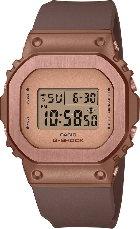 Casio,G-SHOCK 43.80x38.40mm,43.80x38.40mm,Resin,Stainless Steel,Brown,Quartz,Countdown,Chronograph,Month,Date,Hardlex,Square,GMS5600BR,GMS5600BR-5