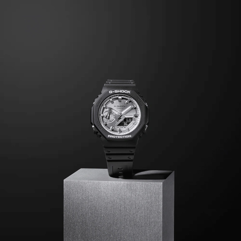 Casio,G-SHOCK 48.50x45.40mm,48.50x45.40mm,Resin,Carbon,Silver,Quartz,Countdown,Chronograph,Month,Date,Hardlex,Round,GA2100SB,GA2100SB-1A