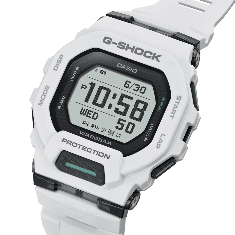 Casio,G-SHOCK 48.40x45.90mm,48.40x45.90mm,Resin,Black,Quartz,Countdown,Chronograph,Month,Date,Hardlex,Square,GBD200,GBD200-7