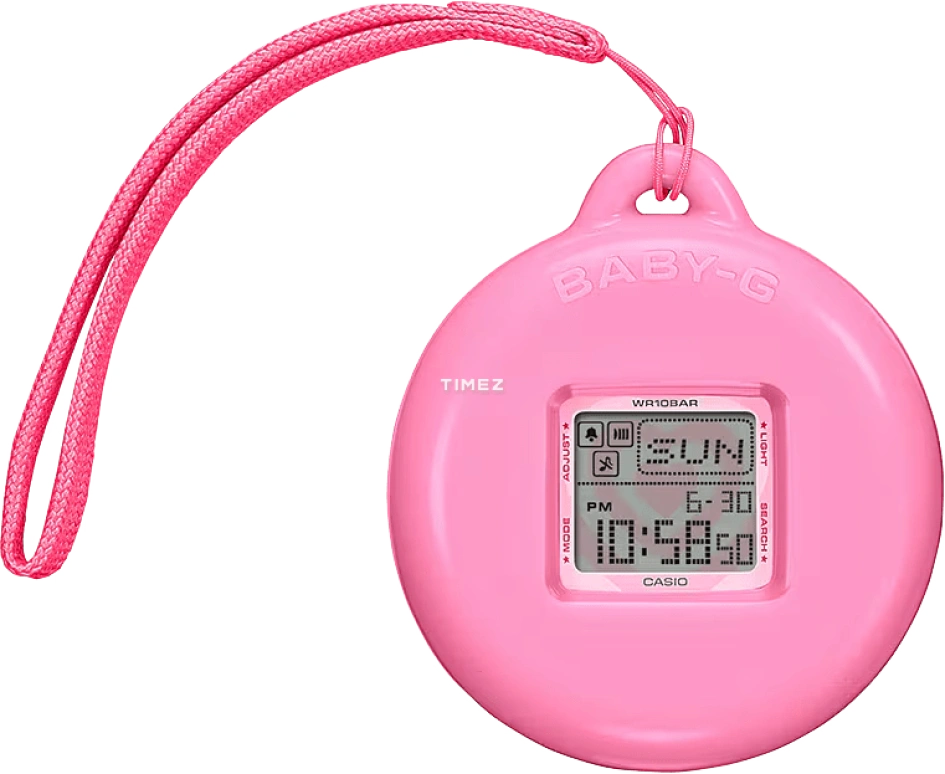 Casio,BGD-10 42.80x39mm,42.80x39mm,Resin,Pink Red,Quartz,Countdown,Chronograph,Month,Date,Hardlex,Square,BGD10KPP,BGD10KPP-7