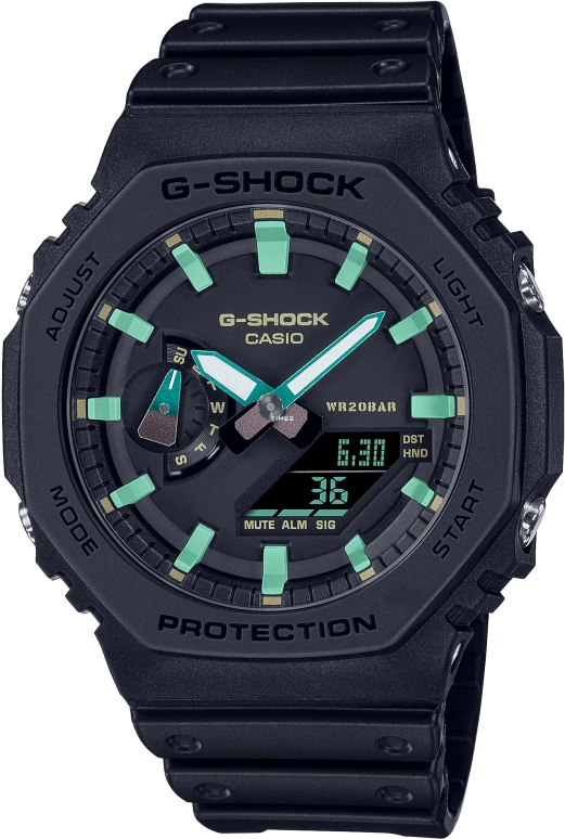 Casio,G-SHOCK 48.50x45.40mm,48.50x45.40mm,Carbon,Resin,Black,Quartz,Countdown,Chronograph,Month,Date,Hardlex,Octagon,GA2100RC,GA2100RC-1A