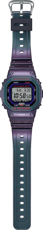Casio,5600 48.90x42.80mm,48.90x42.80mm,Resin,Purple,Grey,Quartz,Countdown,Chronograph,Month,Date,Hardlex,Square,DWB5600AH,DWB5600AH-6