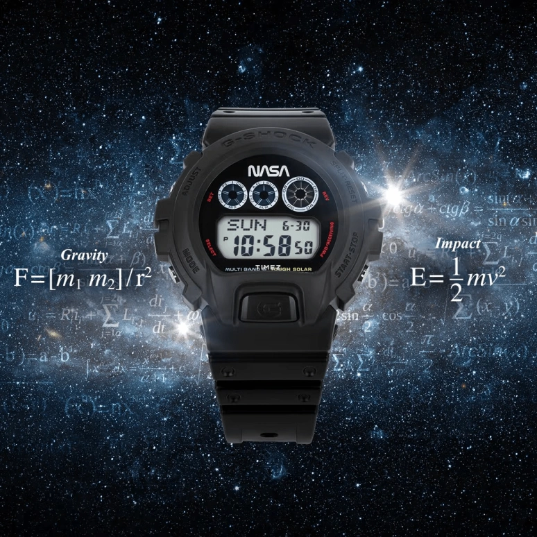 Casio,G-SHOCK 50mm,50mm,Resin,Black,Quartz,Countdown,Chronograph,Date,Day,Hardlex,Round,GW6900NASA241