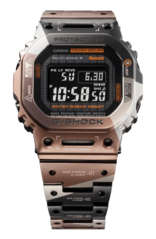 Casio,G-SHOCK 49.30x43.20mm,49.30x43.20mm,Titanium,Black,Quartz,Countdown,Chronograph,Month,Date,Hardlex,Square,GMWB5000TVB1
