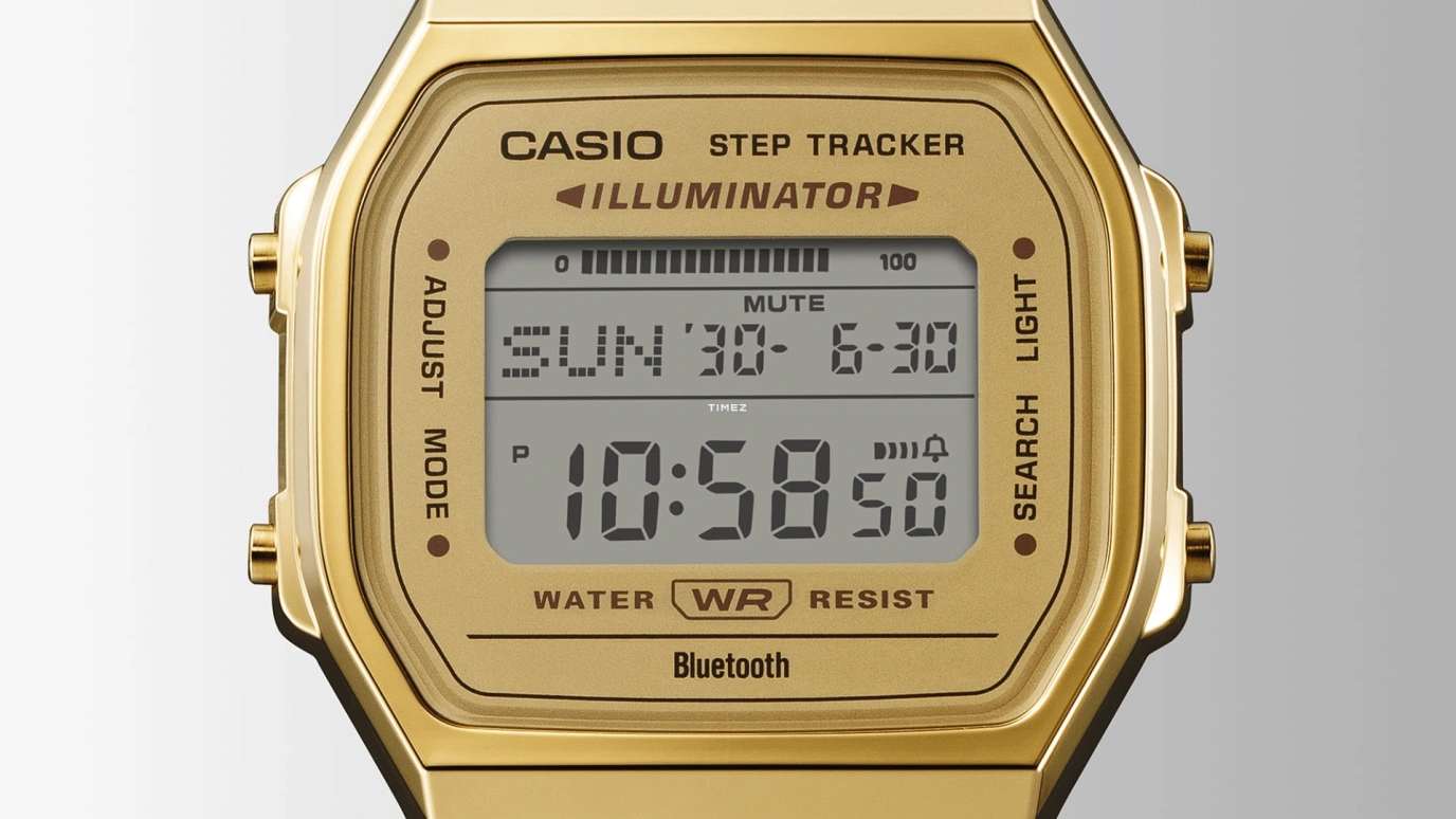 Casio,VINTAGE 41.60x37.90mm,41.60x37.90mm,Resin,Gold,Quartz,Chronograph,Month,Date,Day,Plexi,Square,ABL100WEG,ABL100WEG-9AVT