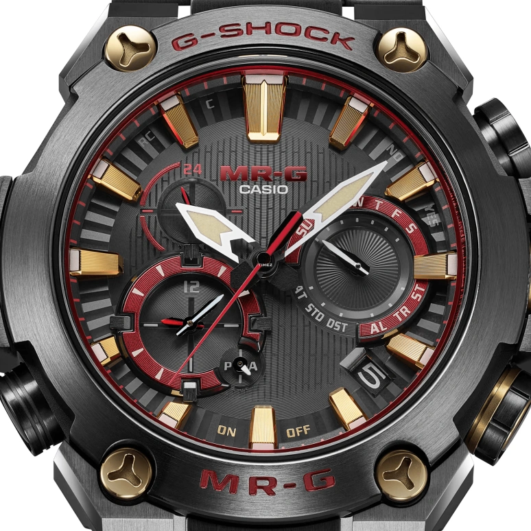 Casio,MR-G 54.70x49.80mm,54.70x49.80mm,Titanium,Black,Quartz,Countdown,Chronograph,Month,Date,Sapphire,Crystal Glass,Round,MRGB2000B,MRGB2000B-1A4
