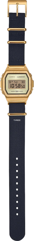 Casio,VINTAGE 39.60x38mm,39.60x38mm,Stainless Steel,Gold,Quartz,Chronograph,Date,Day,Hour Strike,Hardlex,Square,A1000MGN,A1000MGN-9