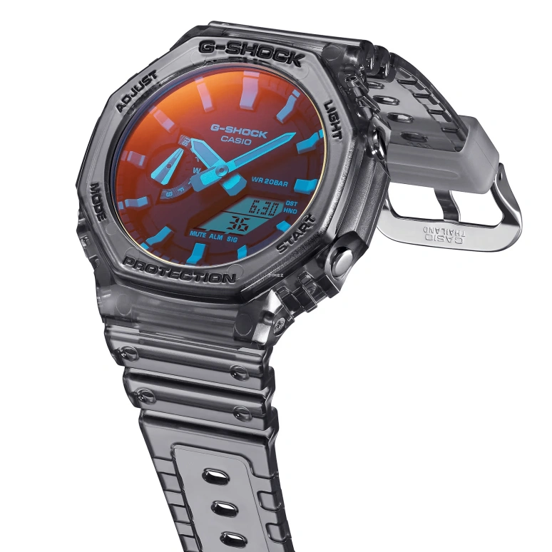 Casio,G-SHOCK 48.50x45.40mm,48.50x45.40mm,Carbon,Resin,Gradient,Blue,Quartz,Countdown,Chronograph,Month,Date,Hardlex,Octagon,GA2100TLS,GA2100TLS-8A