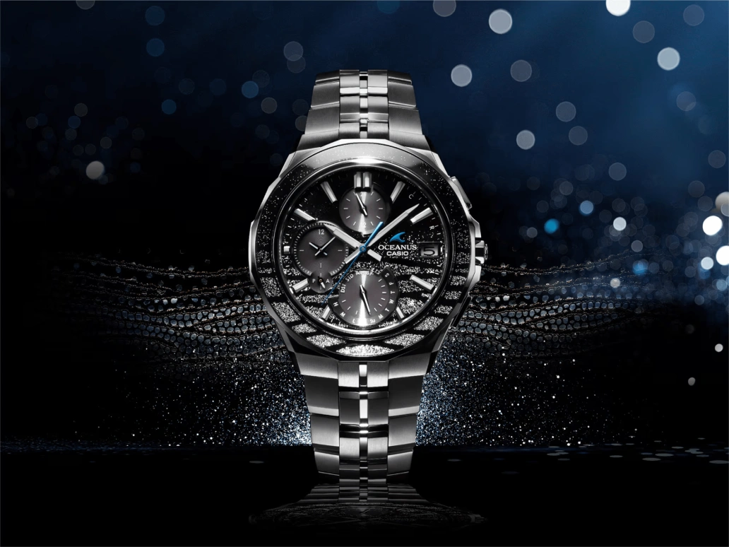 Casio,OCEANUS 48.80x42.30mm,48.80x42.30mm,Titanium,Black,Quartz,Date,Day,World Time,OCWS5000ME1A