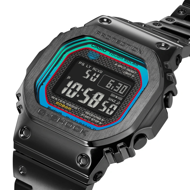 Casio,G-SHOCK 49.30x43.20mm,49.30x43.20mm,Stainless Steel,Black,Quartz,Countdown,Chronograph,Month,Date,Square,GMW,GMW-B5000BPC-1