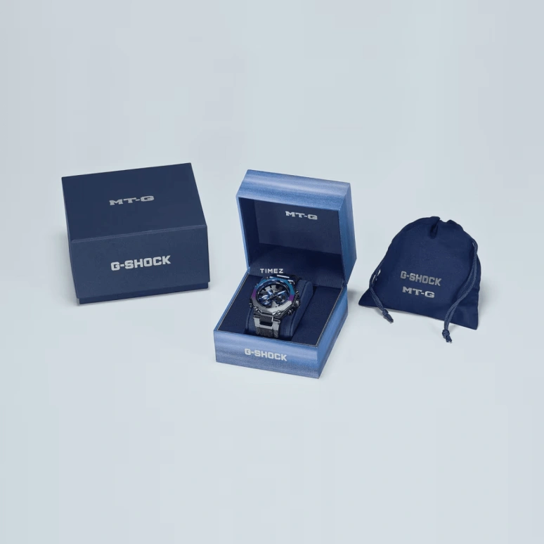 Casio,MTG 55.10x49.80mm,55.10x49.80mm,Stainless Steel,Grey,Blue,Quartz,Countdown,Chronograph,Month,Date,Hardlex,Round,MTGB2000YST,MTGB2000YST-1