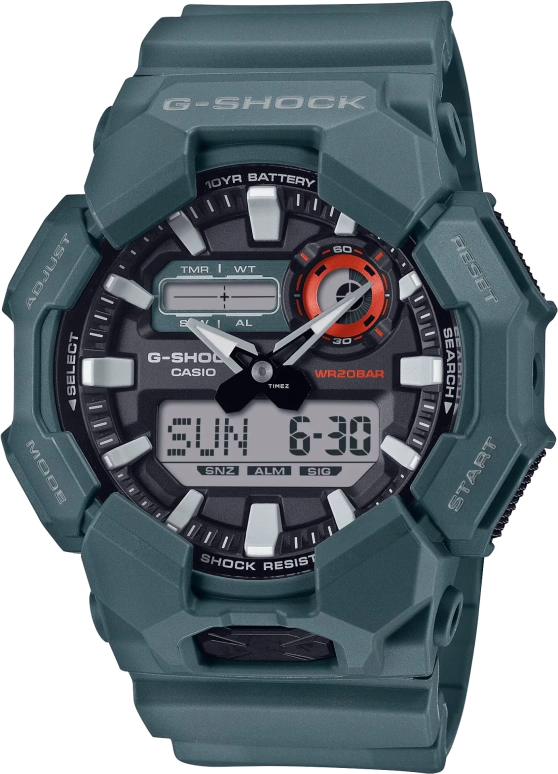 Casio,G-SHOCK 51.90mm,51.90mm,Bio-sourced,Carbon,Resin,Black,Quartz,Countdown,Chronograph,Month,Date,Hardlex,Round,GA010,GA010-2A