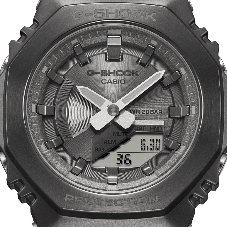 Casio,G-SHOCK 45.90x40.40mm,45.90x40.40mm,Resin,Stainless Steel,Grey,Quartz,Countdown,Chronograph,Month,Date,Hardlex,Round,GMS2100MF,GMS2100MF-1A