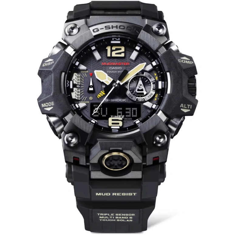Casio,MASTER OF G - LAND 58.70x52.10mm,58.70x52.10mm,Bio-sourced,Black,Quartz,Countdown,Chronograph,Month,Date,Sapphire,Crystal Glass,Round,GWGB1000,GWGB1000-1A