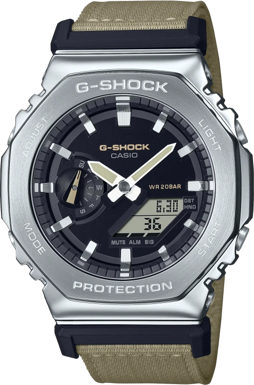 Casio,G-SHOCK 44.40mm,44.40mm,Resin,Black,Quartz,Countdown,Chronograph,Month,Date,Hardlex,Octagon,GM2100C,GM2100C-5A