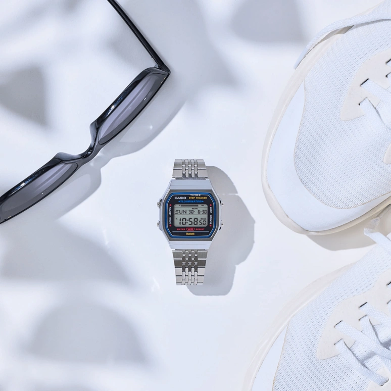 Casio,VINTAGE 41.60x37.90mm,41.60x37.90mm,Resin,Black,Quartz,Chronograph,Month,Date,Day,Plexi,Square,ABL100WE,ABL100WE-1AVT