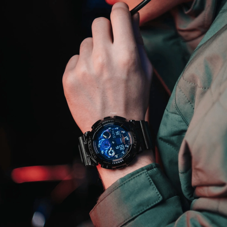 Casio,G-SHOCK 55x51.20mm,55x51.20mm,Resin,Multi-Color,Quartz,Countdown,Chronograph,Month,Date,Hardlex,Round,GA100RGB,GA100RGB-1A