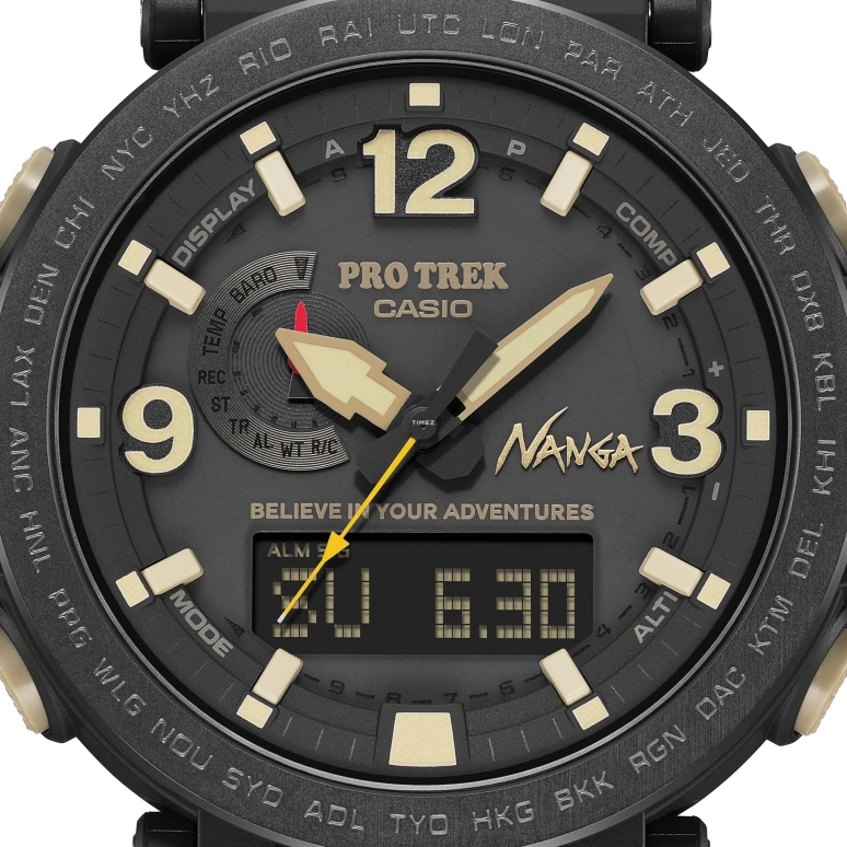 Casio,PROTREK 51.60x51.50mm,51.60x51.50mm,Stainless Steel,Black,Quartz,Countdown,Chronograph,Month,Date,Hardlex,Round,PRW6630NA,PRW6630NA-1A3