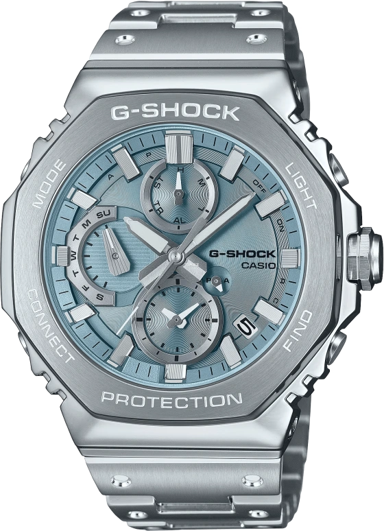 Casio,G-SHOCK 51.30x46.30mm,51.30x46.30mm,Stainless Steel,Blue,Quartz,Countdown,Chronograph,Date,Day,Hardlex,Octagon,GMCB2100AD2A