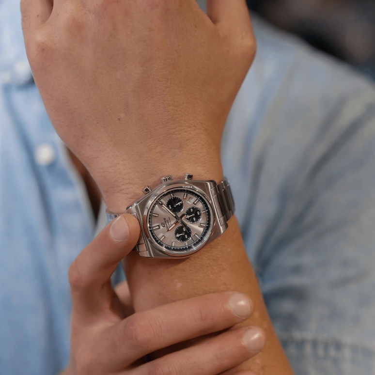 Casio,EDIFICE 40mm,40mm,Stainless Steel,Grey,Quartz,Chronograph,Day,EFB730D,EFB730D-7AV