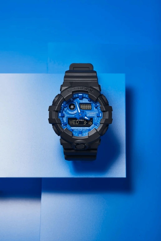 Casio,G-SHOCK 53.40mm,53.40mm,Resin,Blue,Quartz,Countdown,Chronograph,Month,Date,Hardlex,Round,GA700BP,GA700BP-1A
