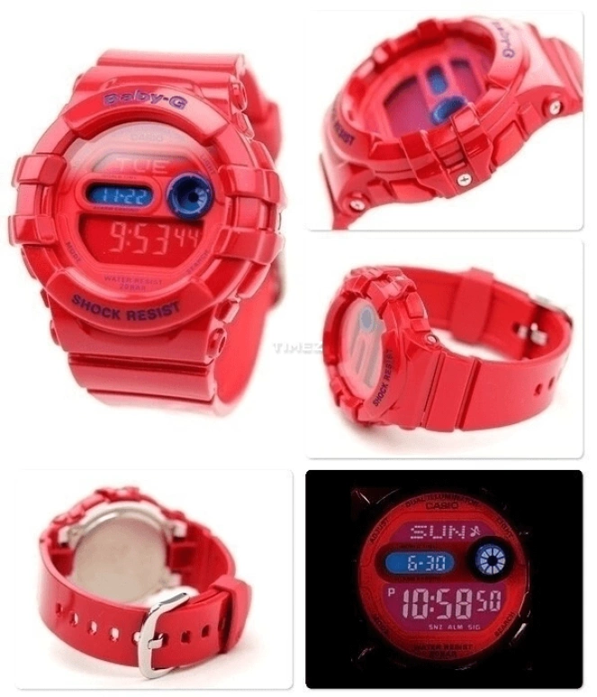 Casio,BABY-G 46.30x42.30mm,46.30x42.30mm,Plastic,Red,Quartz,Round,BGD,BGD-140-4D