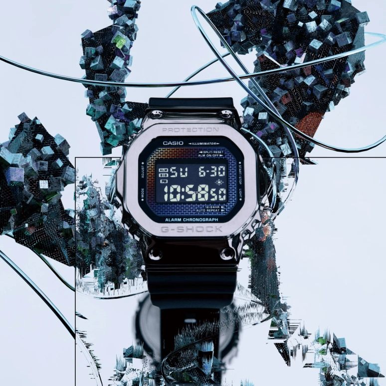 Casio,G-SHOCK 49.60x43.20mm,49.60x43.20mm,Resin,Multi-Color,Quartz,Countdown,Chronograph,Month,Date,Hardlex,Square,GM5600RW,GM5600RW-1