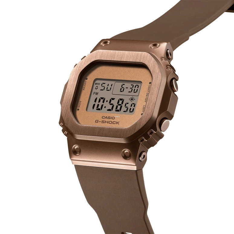 Casio,G-SHOCK 43.80x38.40mm,43.80x38.40mm,Resin,Stainless Steel,Brown,Quartz,Countdown,Chronograph,Month,Date,Hardlex,Square,GMS5600BR,GMS5600BR-5