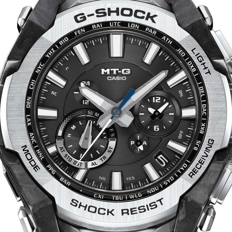 Casio,MTG 56.60x45.30mm,56.60x45.30mm,Stainless Steel,Carbon,Black,Quartz,Countdown,Chronograph,Date,Day,Sapphire,Crystal Glass,Round,MTGB40001A
