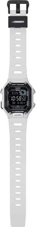 Casio,Standard 46.20x41.30mm,46.20x41.30mm,Resin,Black,Quartz,Countdown,Chronograph,Month,Date,Plexi,Glass,Rectangular,WSB1000,WSB1000-8BV