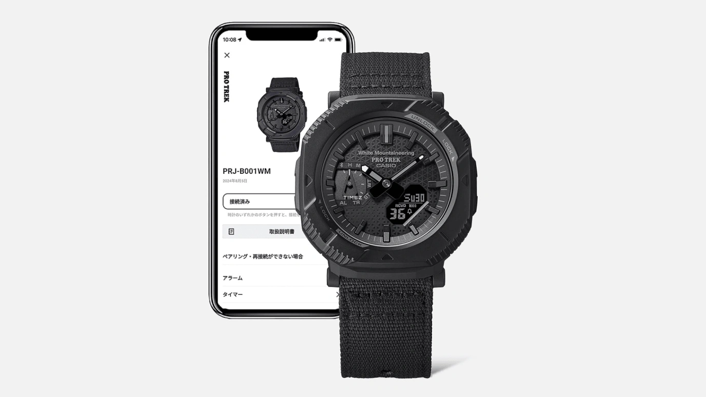 Casio,PROTREK 50.30x46mm,50.30x46mm,Resin,Bio-sourced,Black,Quartz,Countdown,Chronograph,Month,Date,Hardlex,Glass,Square,PRJB001WM,PRJB001WM-1