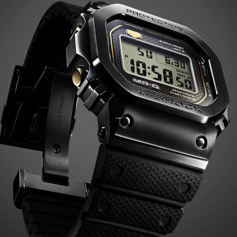 Casio,MR-G 49.40x43.20mm,49.40x43.20mm,Titanium,Cobalt Alloy,Grey,Quartz,Countdown,Chronograph,Month,Date,Plexi,Glass,Square,MRGB5000R,MRGB5000R-1