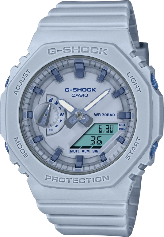 Casio,G-SHOCK 46.20x42.90mm,46.20x42.90mm,Resin,Carbon,Blue,Quartz,Countdown,Chronograph,Month,Date,Hardlex,Round,GMAS2100BA22