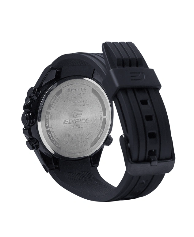 Casio,EDIFICE 51x48.50mm,51x48.50mm,Stainless Steel,Black,Quartz,Countdown,Chronograph,Month,Date,Hardlex,Round,ECB10PB,ECB10PB-1A