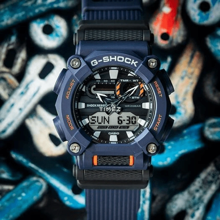 Casio,G-SHOCK 49.50mm,49.50mm,Resin,Black,Quartz,Countdown,Chronograph,Month,Date,Hardlex,Round,GA900,GA900-2A