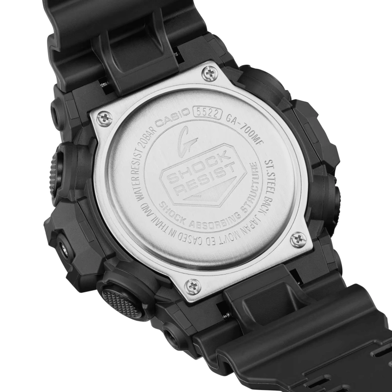 Casio,G-SHOCK 53.40mm,53.40mm,Bio-sourced,Resin,Black,Quartz,Countdown,Chronograph,Month,Date,Hardlex,Round,GA700MF,GA700MF-1A