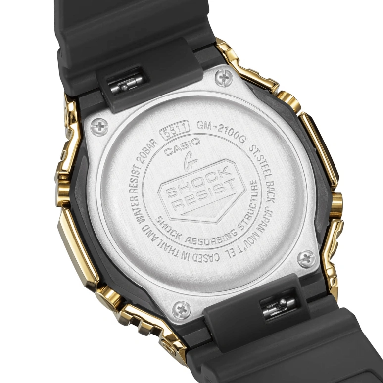 Casio,G-STEEL 49.30x44.40mm,49.30x44.40mm,Resin,Black,Quartz,Countdown,Chronograph,Month,Date,Hardlex,Octagon,GM2100G,GM2100G-1A9