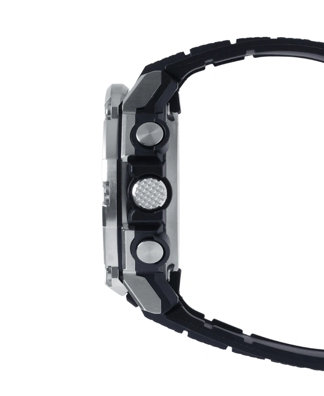 Casio,G-STEEL 50.30mm,50.30mm,Resin,Grey,Black,Quartz,Countdown,Chronograph,Month,Date,Hardlex,Round,GSTB300E,GSTB300E-5A