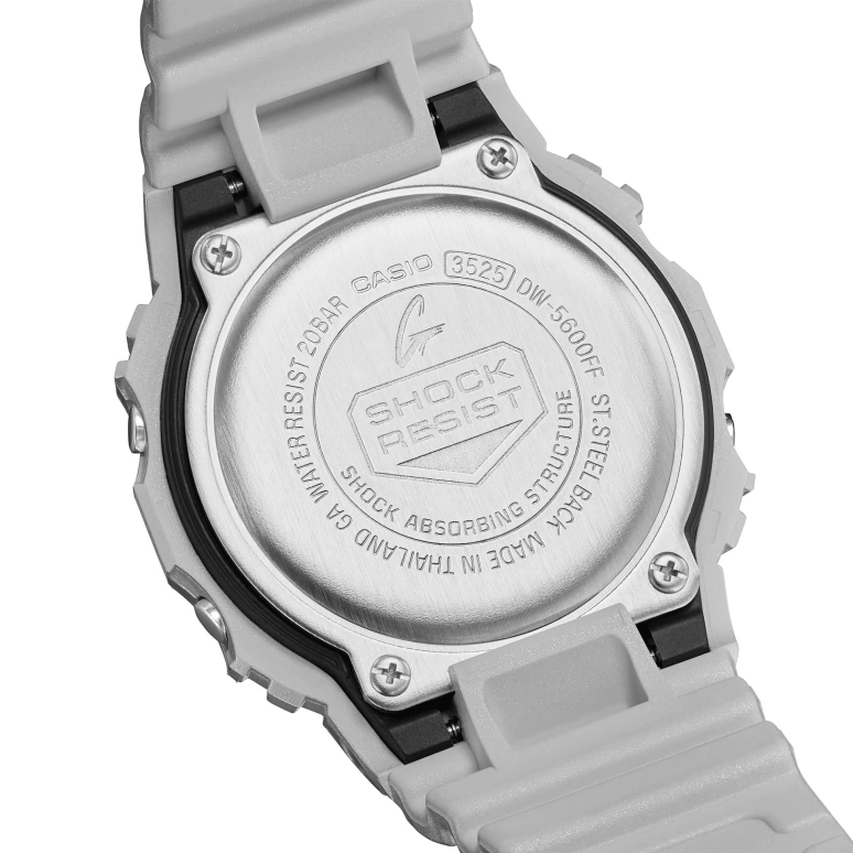 Casio,G-SHOCK 48.90x42.80mm,48.90x42.80mm,Resin,Grey,Quartz,Countdown,Chronograph,Month,Date,Hardlex,Square,DW5600FF,DW5600FF-8