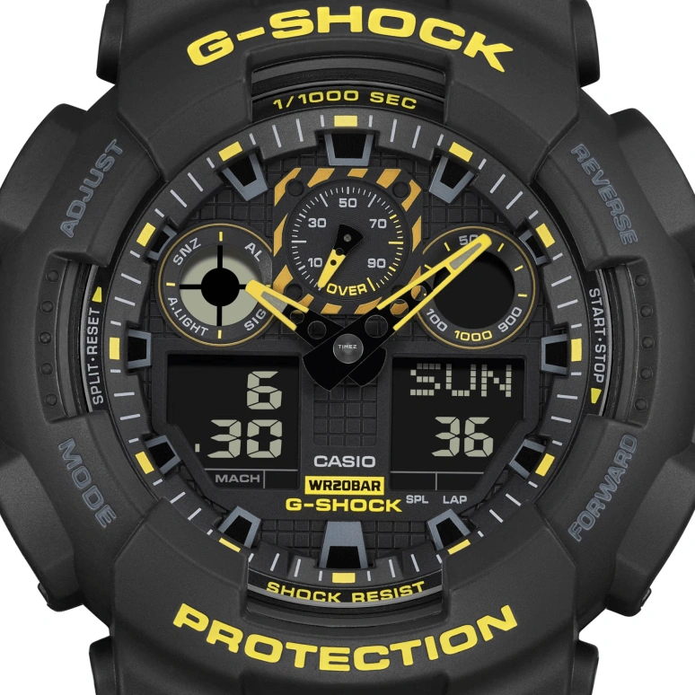 Casio,G-SHOCK 55x51.20mm,55x51.20mm,Resin,Black,Quartz,Countdown,Chronograph,Month,Date,Hardlex,Round,GA100CY,GA100CY-1A