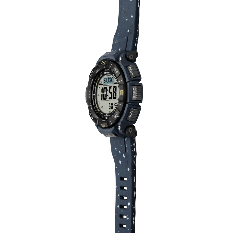 Casio,PROTREK 54.70x51.70mm,54.70x51.70mm,Bio-sourced,Resin,Grey,Quartz,Countdown,Chronograph,Month,Date,Hardlex,Glass,Round,PRG340SC,PRG340SC-2