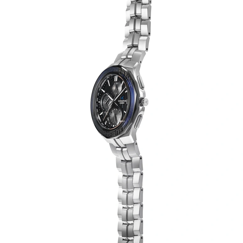 Casio,OCEANUS 48.80x42.30mm,48.80x42.30mm,Titanium,Black,Quartz,Date,Day,World Time,OCWS5000MB1A