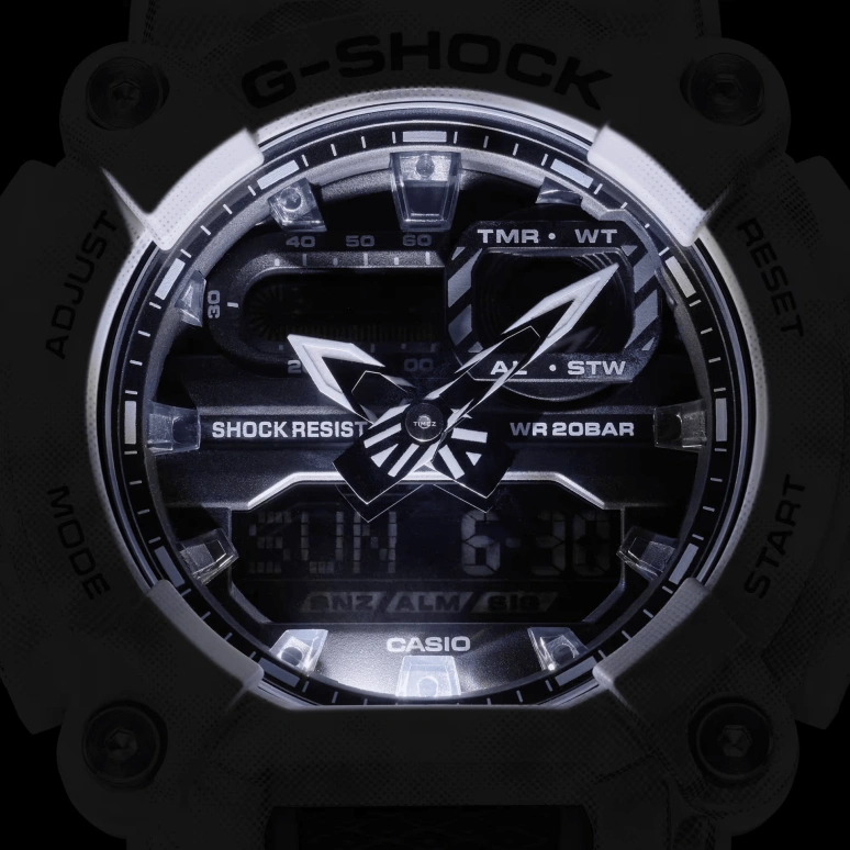 Casio,G-SHOCK 52.80x49.50mm,52.80x49.50mm,Resin,Black,Quartz,Countdown,Chronograph,Month,Date,Hardlex,Round,GA900GC,GA900GC-7A