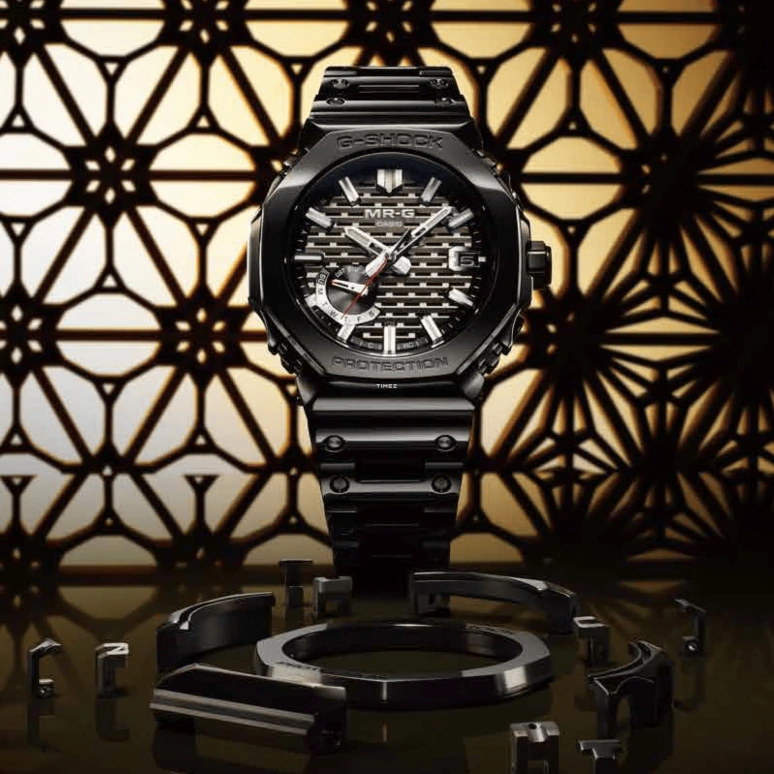 Casio,MR-G 49.50x44.40mm,49.50x44.40mm,Titanium,Cobalt Alloy,Black,Quartz,Date,Day,Retrograde,Anti-magnetic,Sapphire,Crystal Glass,Octagon,MRGB2100B,MRGB2100B-1A