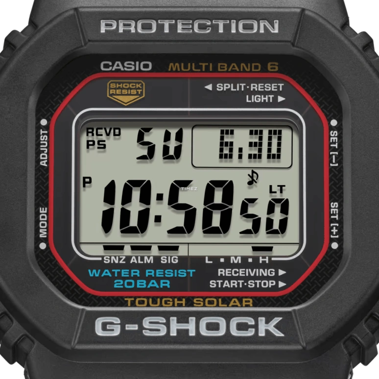 Casio,5600 46.70x43.20mm,46.70x43.20mm,Resin,Black,Grey,Quartz,Countdown,Chronograph,Month,Date,Plexi,Glass,Square,GWM5610,GWM5610-1