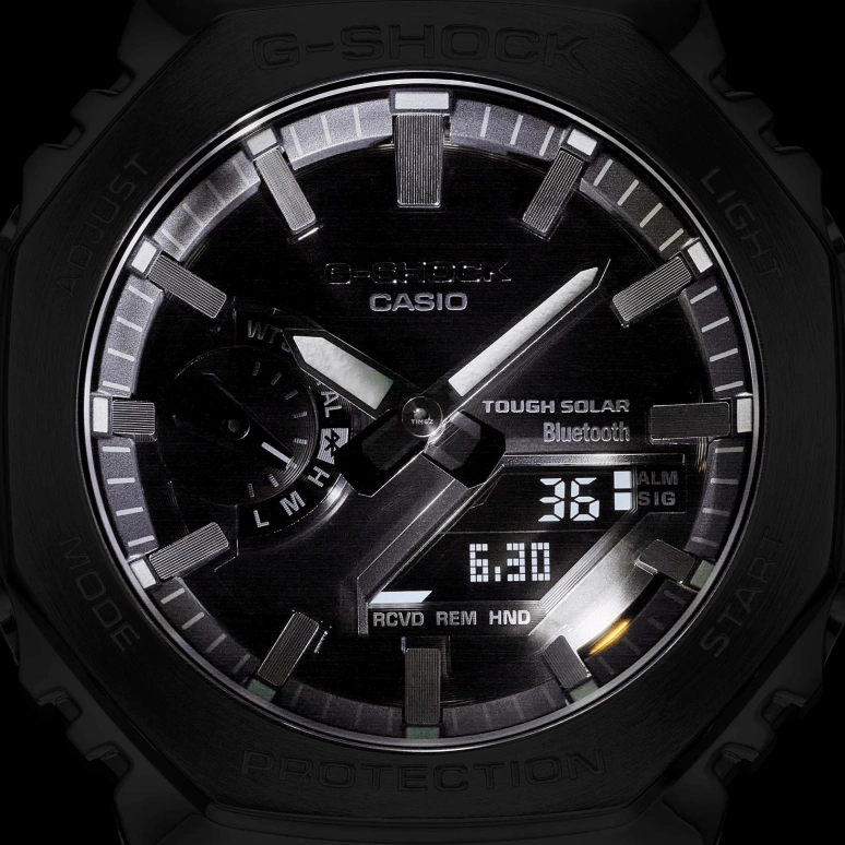 Casio,G-SHOCK 44.50mm,44.50mm,Stainless Steel,Grey,Quartz,Countdown,Chronograph,Month,Date,Hardlex,Hexagonal,GMB2100SD,GMB2100SD-1A