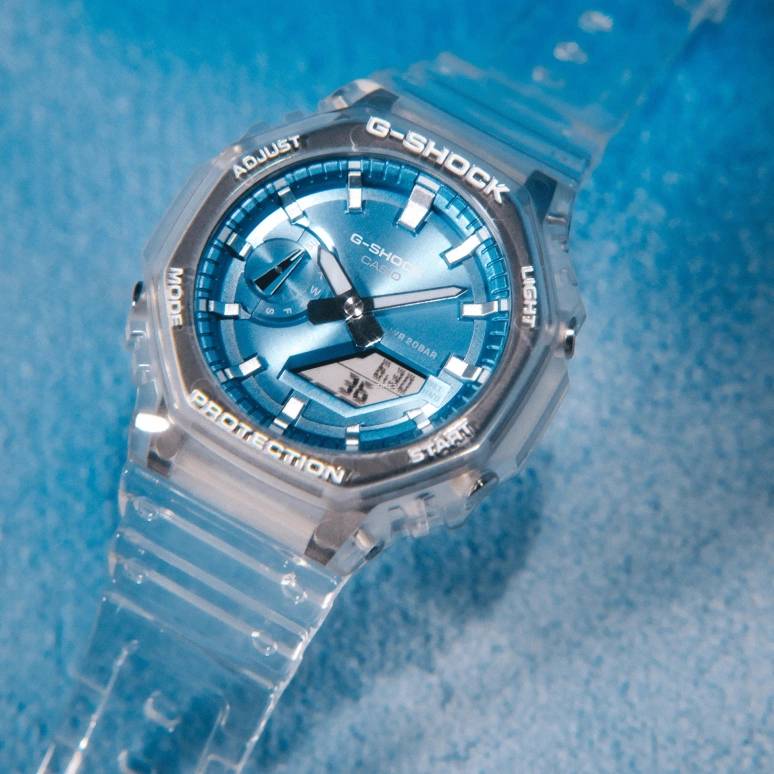 Casio,G-SHOCK 48.50x45.40mm,48.50x45.40mm,Carbon,Resin,Blue,Quartz,Countdown,Chronograph,Month,Date,Hardlex,Octagon,GA2100BM,GA2100BM-7A2