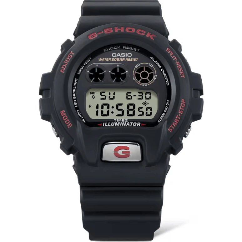 Casio,G-Shock 6900 53.20x50mm,53.20x50mm,Resin,Bio-sourced,Black,Grey,Quartz,Countdown,Chronograph,Month,Date,Hardlex,Round,DW6900TR,DW6900TR-1